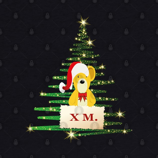merry christmas tree cute santa bear by TOPTshirt